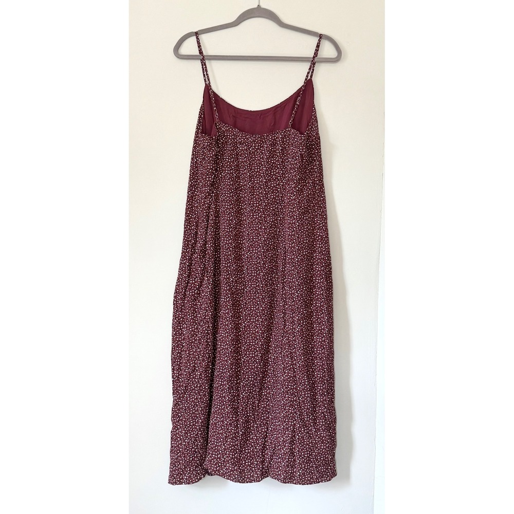 Abercrombie & Fitch Midi Slip Dress Burgundy Red Black White Polka Dot XL NWT - Picture 8 of 9